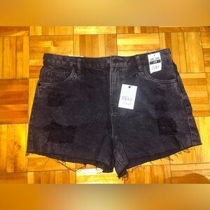 NWT Black Distressed Denim Shorts 100% cotton | size 9